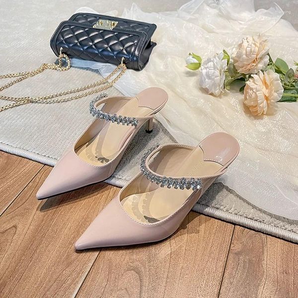 Slippers Summer Ponto Ponto Strap Strap STILETTO SLAPELO HIL