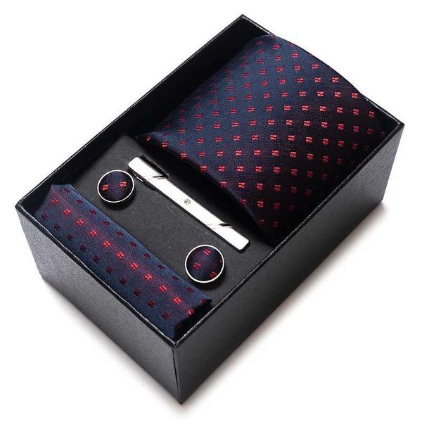 Vendita di fabbrica di cravatta per collo 65 Colori più nuova Design Tieta di seta Farocket Cufflink Set Neckie Box Blue Man Wedding Accessori per matrimoni Office