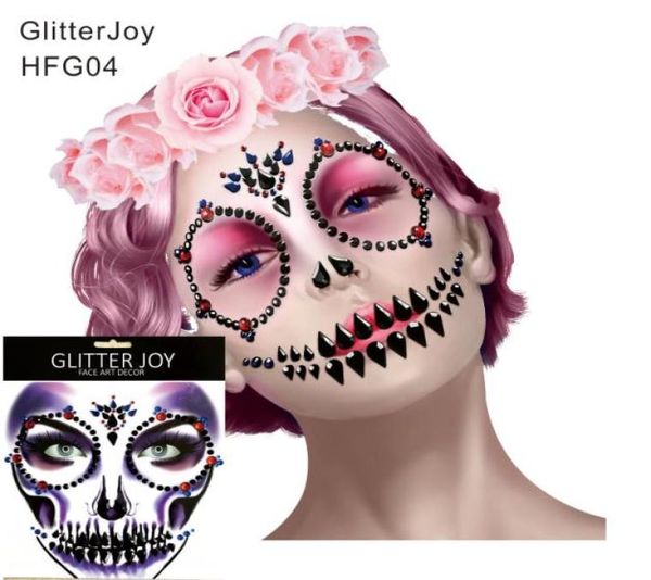 Festival HFG04 para The Dead Sugar Skull Inspirado Face Jeia Sticker Party Body Art8035687