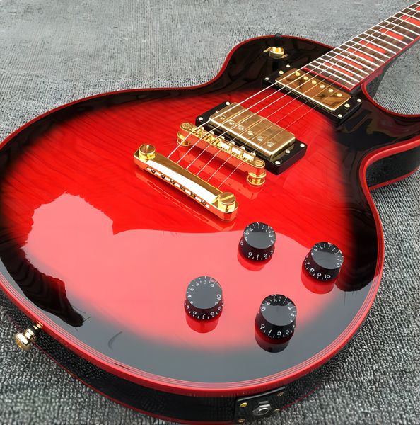 Red Maple Top Gitarre rotes Etikett Red Lulu E -Gitarre Gold Hardware kostenloser Versand von Rosenholz Fingerboard