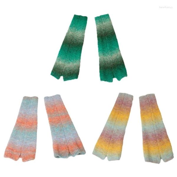 Frauen Socken Damen Mode Fancy Regenbogenfarbe gestrickt Japanisch breit