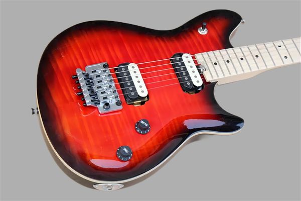 Фабрика пользовательской электрогитары Redblack с Floyd Rose, кленовым грифом, Flame Maple Veener, может быть настроен как запрос