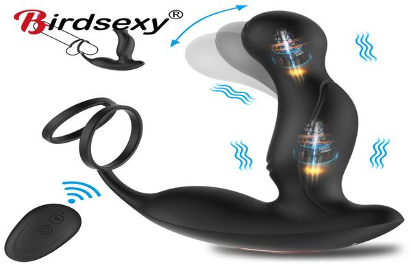Controle remoto sem fio Vibrador massageador masculino para homens Tail Anal Plug Sex Toys Silicone Butt Plug Sex Toy para Coupple2507674