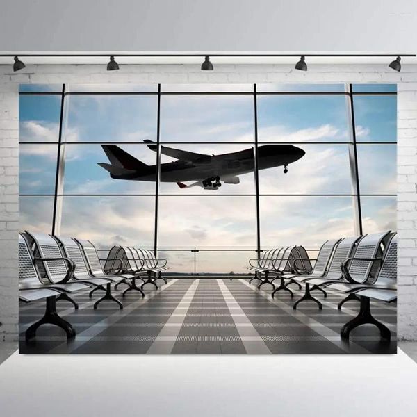 Tapestries Airport Terminal Audio parete appesa a sospensione Aereo Partenza Pografia Pografia per decorazioni per la casa