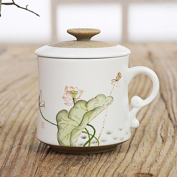 Tassen Jingdezhen Keramikbecher mit Deckel Haushalt Wasser C Tea Brewing Tasse