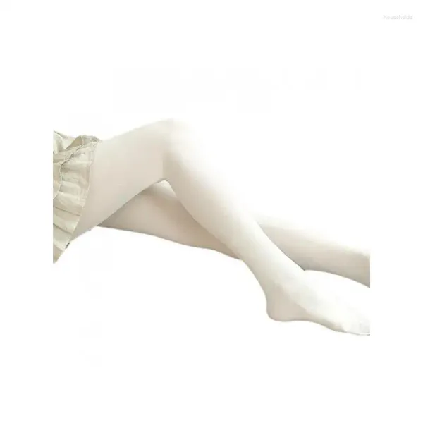 Frauen Socken 170 g Herbst Winter Weißer Strumpfhosen japanische süße Seidenstrümpfe Mikrodruck plus Samt warme Leggings aus Style 1PCS