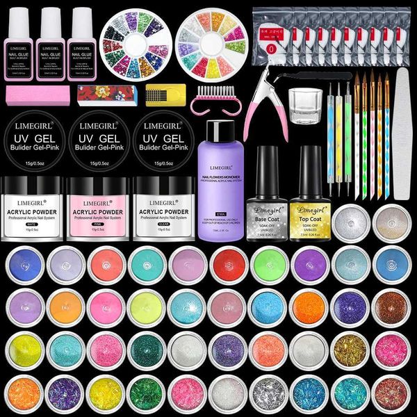 Kit per nail art liquido cristallino con set di polvere acrilico lnclude kit di polvere acrilico trasparente bianco adatto kit per unghie per principianti t240510