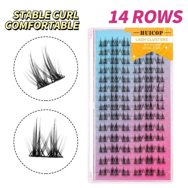 Cílios falsos 84 clusters de bricolage volume volume individual kit de extensão de cílios espessos e sexy