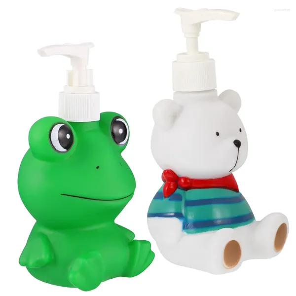 Flüssige Seifenspender 2 Stcs Press Flasche Bär Shampoo und Conditioner Charakter Schaum Hand Kinder Körper Waschflaschen Pumpe Badezimmer Lotion