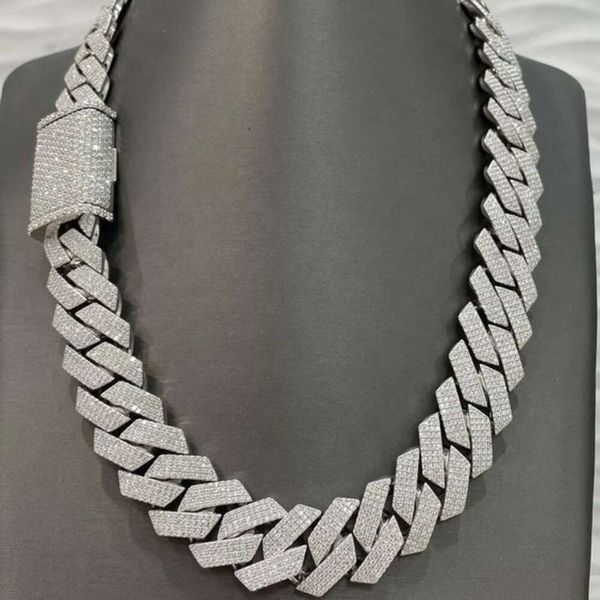 Jóias Anant 14 mm MM Europeu e Americano Hip Hop Jóias finas Diamante completo Rhombus Chain Chain Colar de colares masculinos Preço do fornecedor