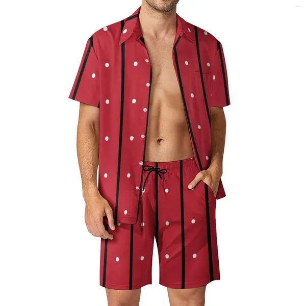 Tute da uomo a strisce a strisce set uomini set a strisce nere cortometraggi casual camicia da spiaggia set estate abito vintage a manica corta oversize