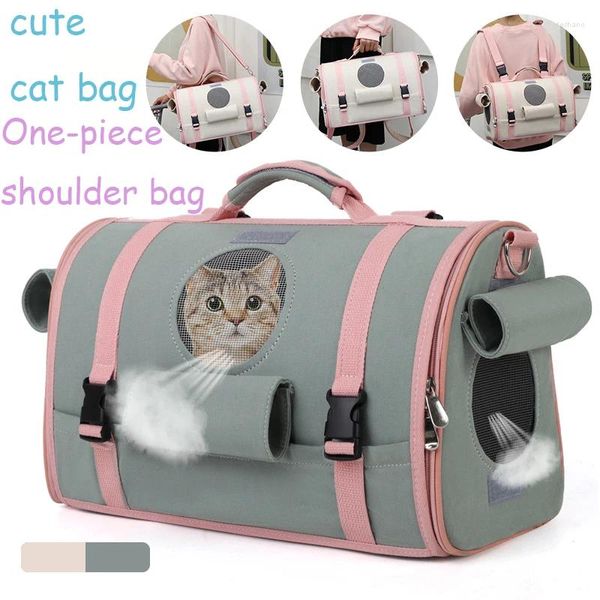 Carrier de gato bolsa alça de ombro Backpack Outdoor Pet Breathable Saia Bol