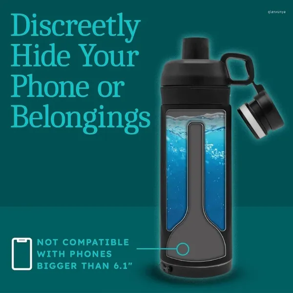 Garrafas de água garrafa de armazenamento Ocultar chave secreta de copo de plástico seguro Drophone de copo durável