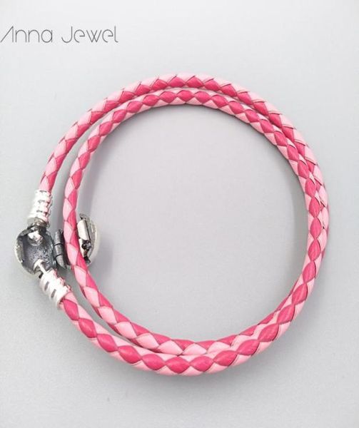 Gioielli di ciondoli fai-da-te Autentico 925 Sterling Silver Class perle Originale Stamp Woven Braccialetti in pelle Braccialetti Making for Women Men Birthday Regali 590747CPMX-D2724786