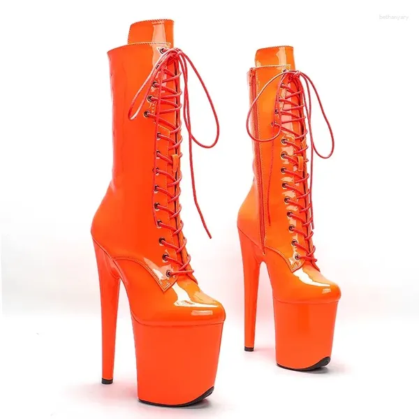 Dance Shoes Auman Ale 20cm/8inches PU Upper Sexy Exotic High Heel Platform Women Women Round Toe Cadle Boots Pole 199