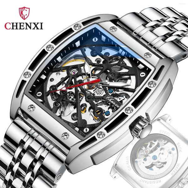 Armbanduhr Chenxi Mechanical Watch Wine Fass hohl automatisch Männer Noctiluc