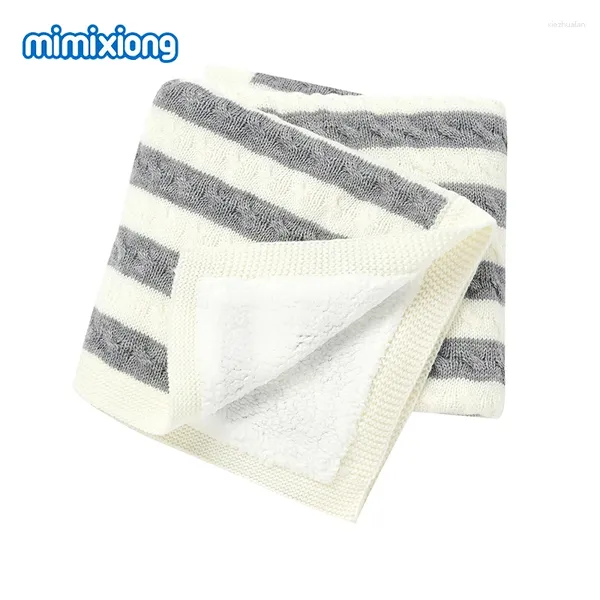 Decken Winter warm warmes Baby Fleece gestrickt 100 80 cm geborene Jungen Mädchen Monat Kinderzimmer Kindergarten Schwadel Wrap Gaze Kind Unisex Matte