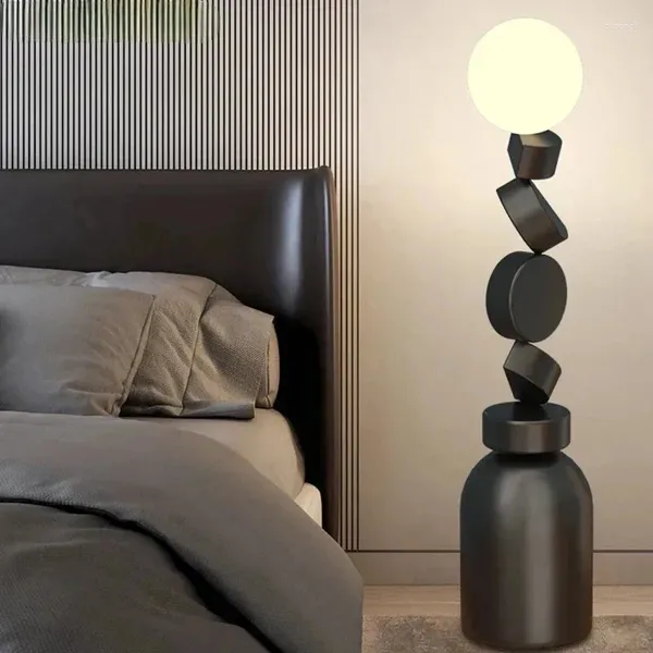 Lâmpadas de piso modernas redondas LED exclusivas para o sofá de estar lateral de lâmpada em pé quarto ao lado de luzes de decoração caseira ornamentos
