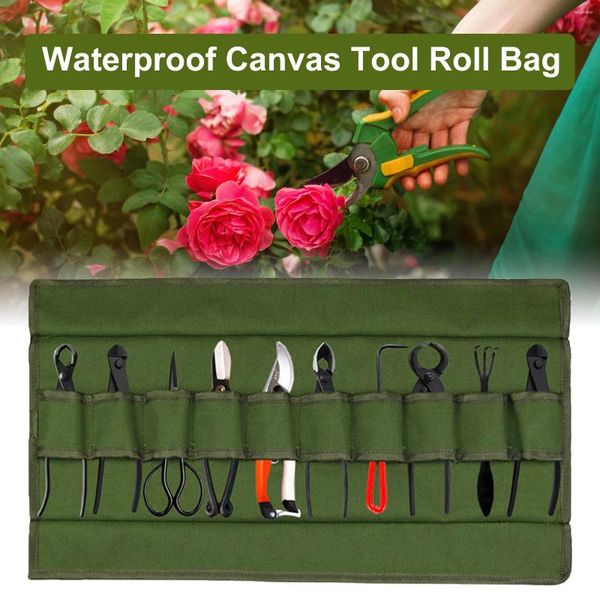 Stume di stoccaggio Green giapponese Bonsai Pacchetto Bagna Roll Garden Repair Tool Strumento Strutture Set Case Dureble