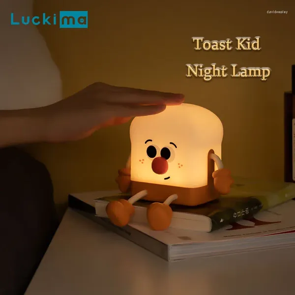 Luzes noturnas Torda criativa Pão de pão infantil Light Cartoon Telder de celular Bedroom Bedaom Adorável atmosfera de sono