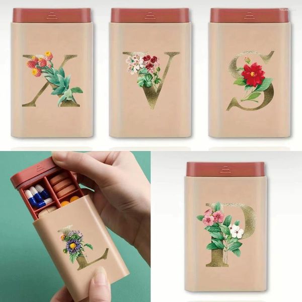Bottiglie di stoccaggio Viaggio tascabile Ordina portatili Organizzatore Contenitore Disspenser Golden Flower Pattern
