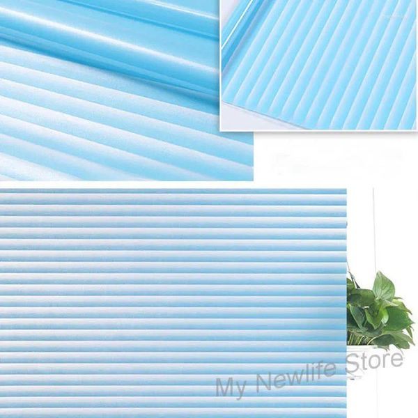 Adesivi per finestre Blue Blinds Adesivo in vetro Film glassata Balcone opaco Balcone Porta scorrevole Privacy Autodesiva Decoraggio per la casa 60/90 200 cm