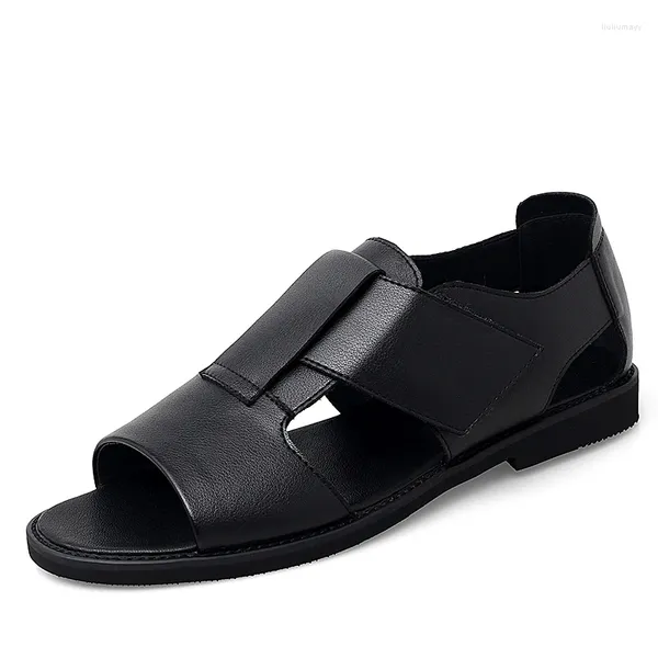 Sandalet Mayba Sıradan Moda Koreli Erkekler Ayakkabı İngiliz Deri Yaz Boyutu 38-44