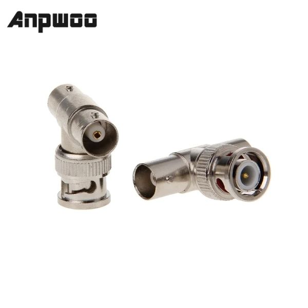 ANPWOO 2PCS/Set BNC Male para 2 Adaptador de conector do tipo f feminino para sistema de vigilância por vídeo CCTV Segurança da câmera