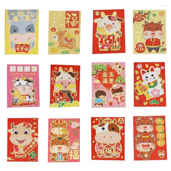 Geschenkverpackung 60 PCs Jahr Red Envelope Chinese von 2024 Paketpaketpaket Carton Geldpaketpapier Kinder