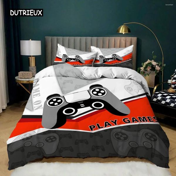 Set di biancheria da letto Game Copertina di copertina Set Video Retrò Twin Size Gamer Player Gaming CONTROLLA CONTROLLA QUILT