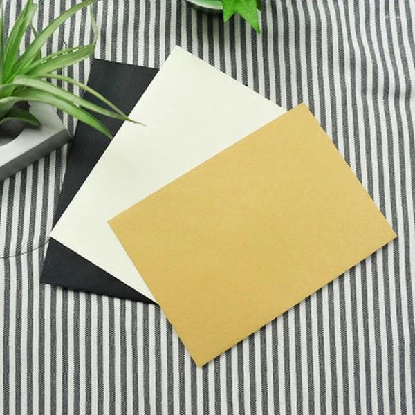 Embrulho de presente 20pcs clássico em branco mini kraft papel envelopes convite de casamento agradecimento cartão posta