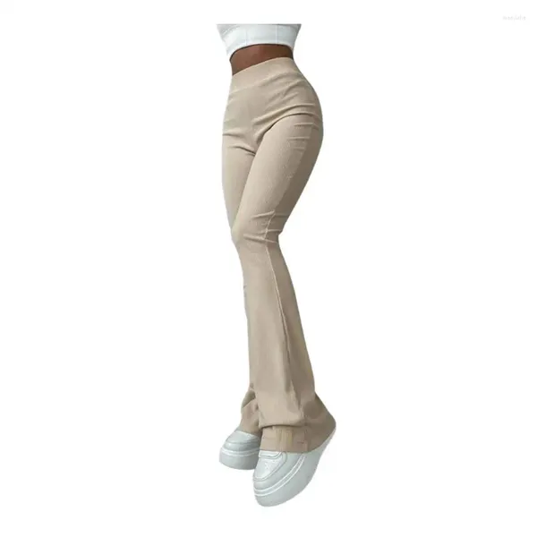 Pantaloni da donna a forma di gamba svasata elegante yoga in vita alta per donne pantaloni in forma slim con caduta in tessuto caldo morbido