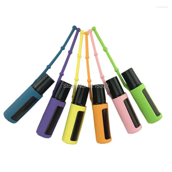 Bolsas de armazenamento 50pcs Óleo de caixa essencial caixa de capa Protetor de silicone protetor portador de transporte de cor aleatório delievery