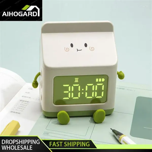 Masa saatleri yatak odası masası saati pil tembel adam ertelemeler görselleştirme haftası ekran makul planlama elektronik alarm 10mm plastik