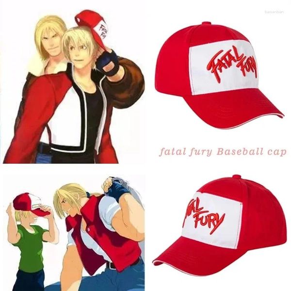 Partyversorgungen klassische Spiele King of Fighters Stickerei Baumwolle Baseball Cap Fatal Fury Terry Bogard Hut Cosplay Verstellbar Unisex Sports