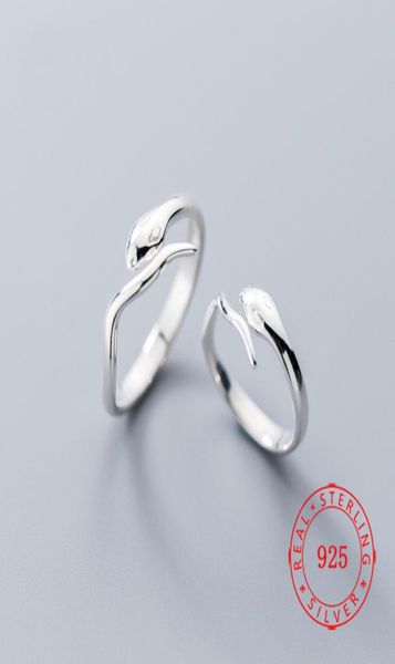 Gioielli per anelli animali di tendenza regolabile 925 argento sterling all'ingrosso donne fatte a mano per le gioielleria da sposa Serpent Rings1309854