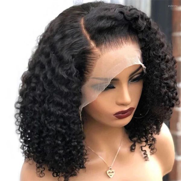 Short Bob Wig Lace Front Human Hair Wigs Brasiliana Curly Deep Water Wave 13x4 HD Frontale per donne