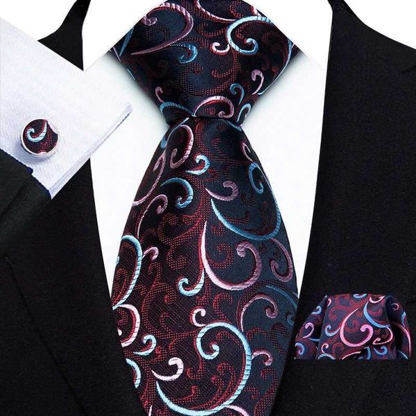 Set di cravatte set classico da uomo cravatta nera nero a strisce floreali a strisce floreale cravatta set di pezzi tascabile set di pezzi di petto tascabile set di donne regalo per gli uomini