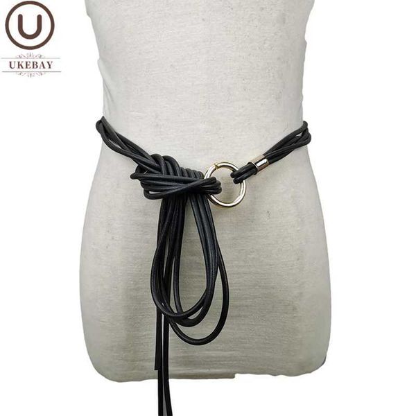 Cinture a catena in vita Cintura in pelle fatta di nuova progettazione nel Regno Unito Accessori alla moda a catena elastica da donna Black Q240511