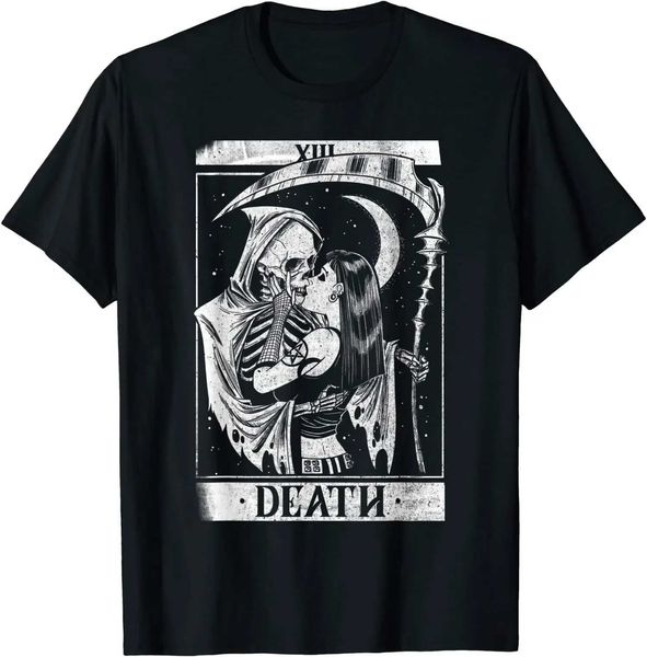 T-shirt maschile Morte vintage La t-shirt slve corta t-slve da maglietta grimatrice giapponese harajuku coreano t uomini ropa hombre t240510