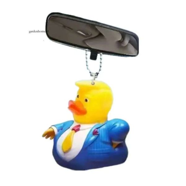 Auto Ducks Retroview Mirror Specchio della catena chiave decorazione piatta acrilica Trump ciondolo 0430