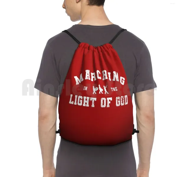 Rucksack marschieren im Licht Gottes Draw String Bag Riding Climbing Gym Geek Band Musik lieben es