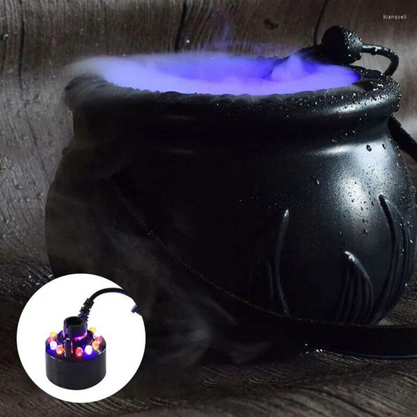 Decoração de festas 2024 Cauldro de Halloween com névoa Fabricante de bruxa pote liderado por liderar a cor de neblina decoração de doces de neblina