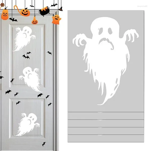 Decorazione per feste Finestra fantasma Aggancio rimovibile in PVC White Wall Door Favors Decorazioni di Halloween per la sala da pranzo Studio in cucina