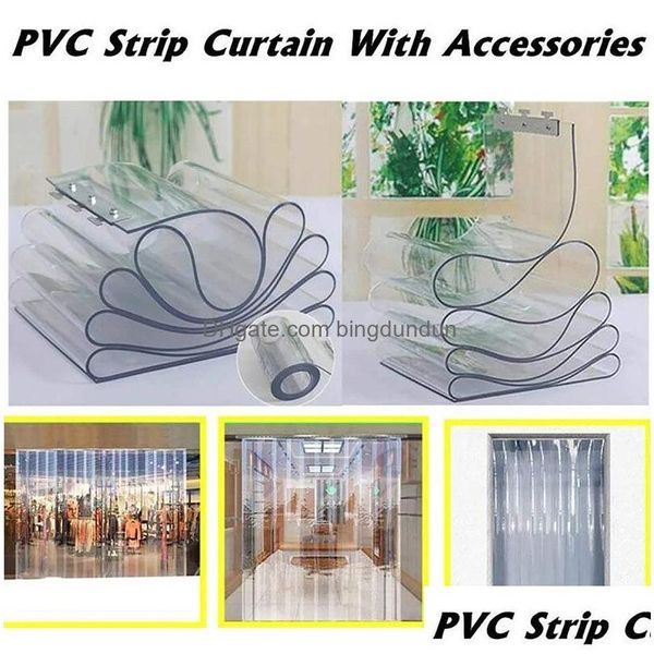 Cortinas puras cortinas de porta à prova de vento personalizadas PVC Glass de vidro macio transparente ar condicionado pendurar SN Divisor Calor 230721 Drop Deliver