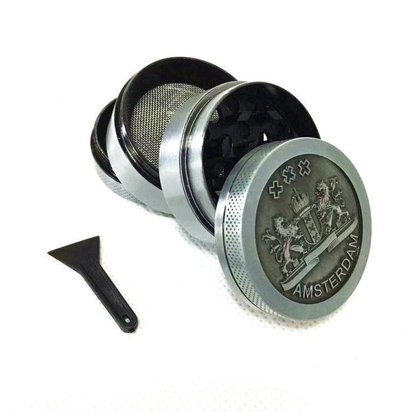 Grinder de ervas Tabaco Grinders CNC Filtro Filtro de rede Double Leão forma de fumaça Brusher Bong Chromium Crusher Smoking Shop