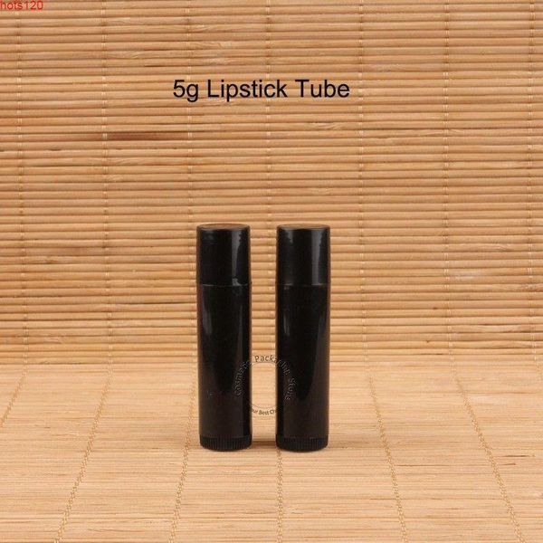 100pcs/Los Großhandel 5G Plastik Black leerer Lippenstift-Röhrchen kleiner Lippenbalsam Zinnbehälter Kosmetischer Topf Gloss 5ml Subpottinghood Qty Mkts Dxau