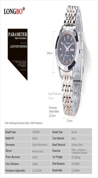 2020 Longbo Relogio Masculino Luxus Marke Full Edelstahl Analog Display Date Quartz Uhrengeschäfts Uhr 801644081840