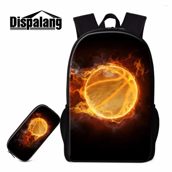 Backpack Dispalang Cool Ball Boys de alta qualidade 2pcs/conjunto para crianças casos de lápis para crianças para crianças Kids Kids de 16 polegadas mochila