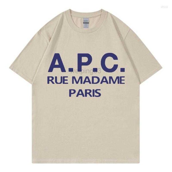 Magliette maschile maschile camicie 2023 Summer Fashion Men/Women T-shirt Oversaze APC Stampa hip hop shirt shirt shirt abiti da camicia a maniche corte coreana top top teexqnh